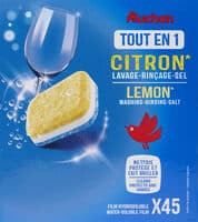 Auchan tablette lave vaisselle tout en 1 citron