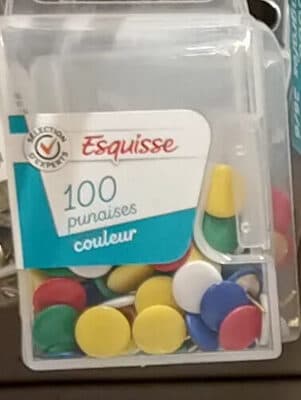 Boite 100 Punaises Couleur