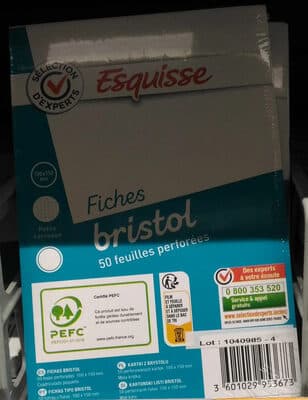 50 fiches bristol 100 x 150 mm blanches quadrillées 5x5 perforées