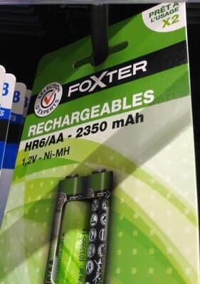 2 Piles rechargeables HR06/AA 2350 mAh