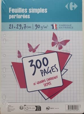 Feuilles simples perforées