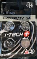 4 Piles CR2032 I-Tech+