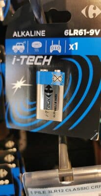 1 Pile 6LR61/9V I-Tech