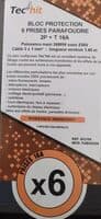 Bloc protection 6 prises parafoudre