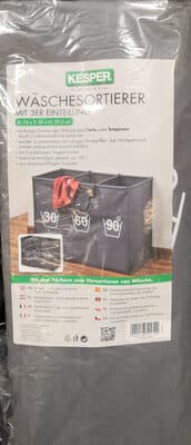 Wäschesortierer mit 3er Einteilung, grau