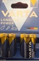 Varta Longlife power AA alkaline batterijen