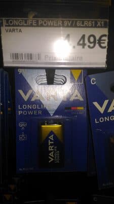 Varta Longlife power 9V alkaline batterijen
