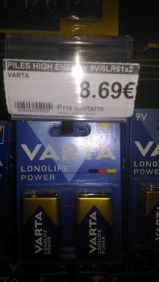 Pile alcaline 6LR61 9V