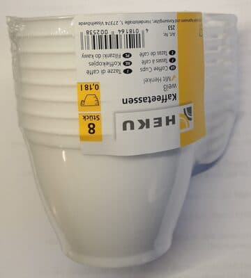 Kaffeetasse mit Henkel, weiß, 0,18 l