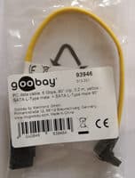 goobay SATA-Kabel, 6 Gbps, 90° L-Typ, 0,2 m, gelb