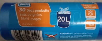 sacs poubelle bleus avec poignée