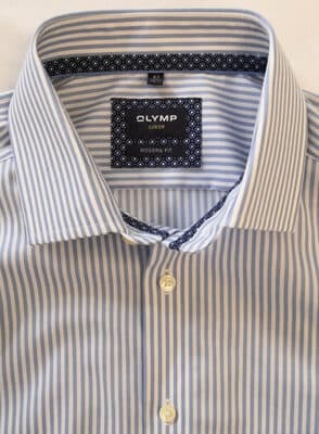Hemd, Kurzarm, Modern Fit, blau-weiß