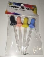 טפטפות זכוכית ראש סיליקון 10 ס''מ 4 יחידות