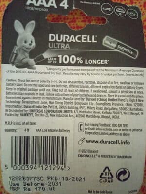 Duracell Ultra AAA4