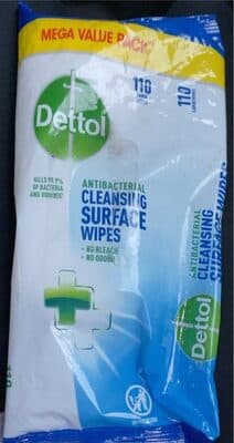 Dettol antibacterial cleansing surface wipes