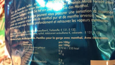 Vicks blue menthol sans sucre