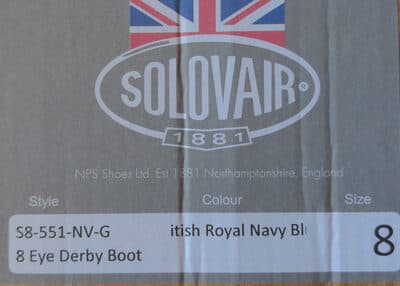 8 eye derby boot British Royal navy blue