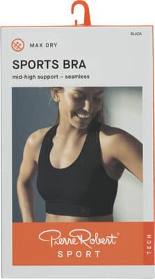 Sports Bra Mid High Black M Pierre Robert