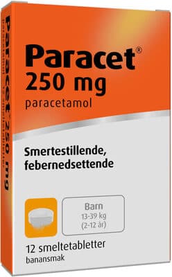 Paracet Smeltetabletter 250mg 12stk