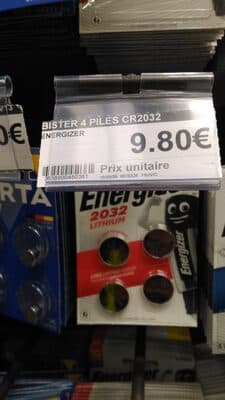 4 piles lithium CR2032