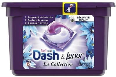Lessive capsules 3en1 Lenor parfum Envolée d'air X15 lavages