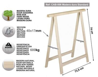 Caballete standard madera dura