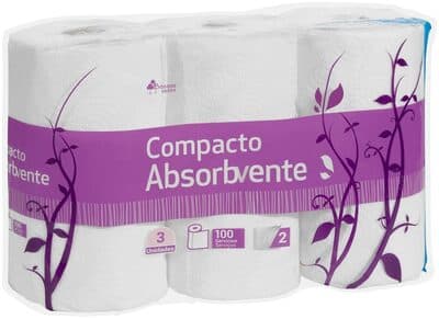 Papel de cocina compacto absorbente