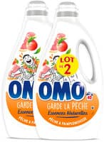 Omo Lessive Liquide Pêche & Pamplemousse 2l 40 Lavages Lot de 2