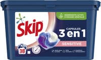 Skip Ultimate Lessive Trio Capsules Sensitive Peaux Sensibles et Bébés 38 Dosettes