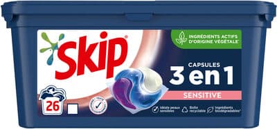 Skip 3en1 Lessive Capsules Sensitive 26 Capsules