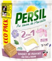 Persil Lessive Capsules 2 en 1 Bouquet de Provence Eco Pack 20 Dosettes