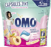 Omo Lessive Capsules 2en1 Pêche & Pamplemousse 30 Dosettes