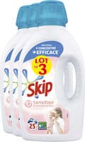 Skip Lessive Liquide Sensitive Peaux Sensibles & Bébés 3x25 Lavages