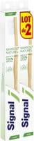Signal Brosse à Dents Manuelle Manche en Bambou 100% Naturel Souple x2