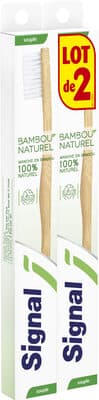 Signal Brosse à Dents Manuelle Manche en Bambou 100% Naturel Souple x2