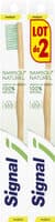 Signal Brosse à Dents Manuelle Manche en Bambou 100% Naturel Medium x2