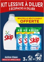 Skip Lessive Liquide à Diluer Active Clean Lot 3x500ml - 90 Lavages