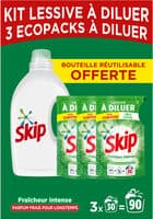SKIP Lessive Liquide à Diluer Fraîcheur Intense Lot 3x500ml - 90 Lavages