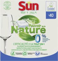 SUN Pouvoir de la Nature Tablettes Lave-Vaisselle Tout-En-1 EcoLabel 40 Lavages