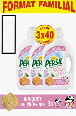 Persil Lessive Liquide au Savon de Marseille Bouquet de Provence Lot 3 X 2L - 120 Lavages