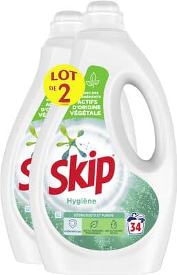Skip Lessive Liquide Hygiene Lot 2x1.7L - 68 Lavages