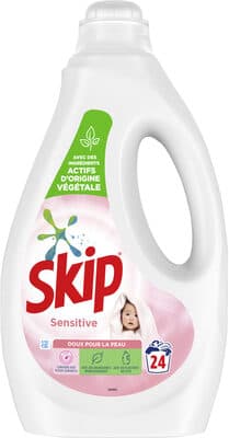SKIP Lessive Liquide Sensitive Peaux Sensibles & Bébés 1,2l - 24 Lavages