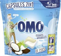 Omo Lessive Capsules 2en1 Noix de Coco 30 Dosettes