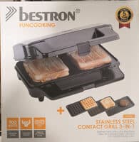 Stainless Steel Contact Grill 3-in-1