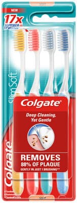 Colgate Tannbørste Slim Soft 4pk