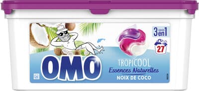 Omo Lessive Capsules 3en1 Noix de Coco 27 Lavages