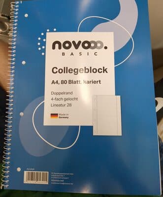 Collegeblock – A4, 80 Blatt, kariert
