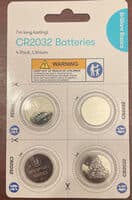CR2032 Batteries, 4 Pack, Lithium