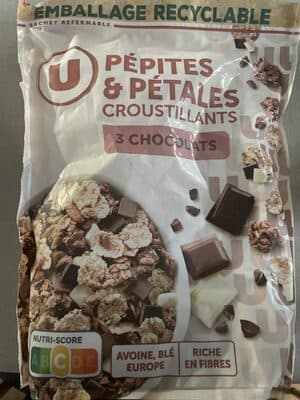Pépites et pétales croustillants 3 chocolats