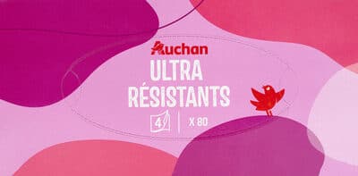 Auchan mouchoirs ultra confort 4 plis bte x80